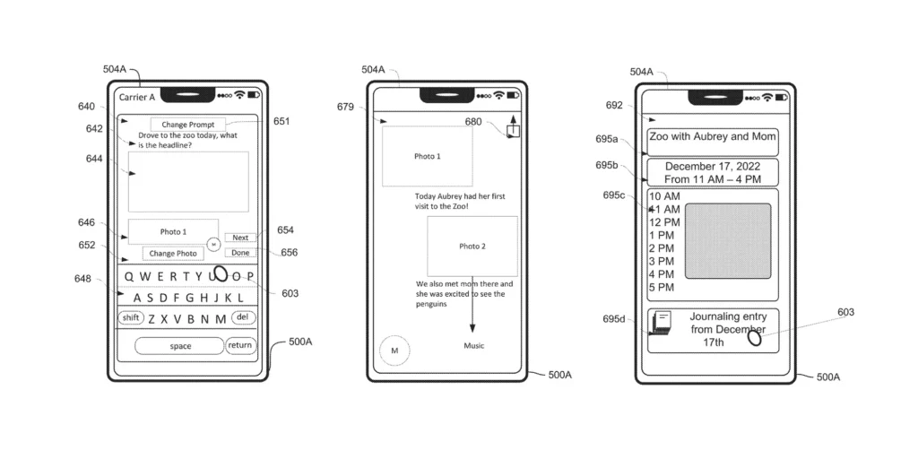 Patent of rumor Journal App by Apple