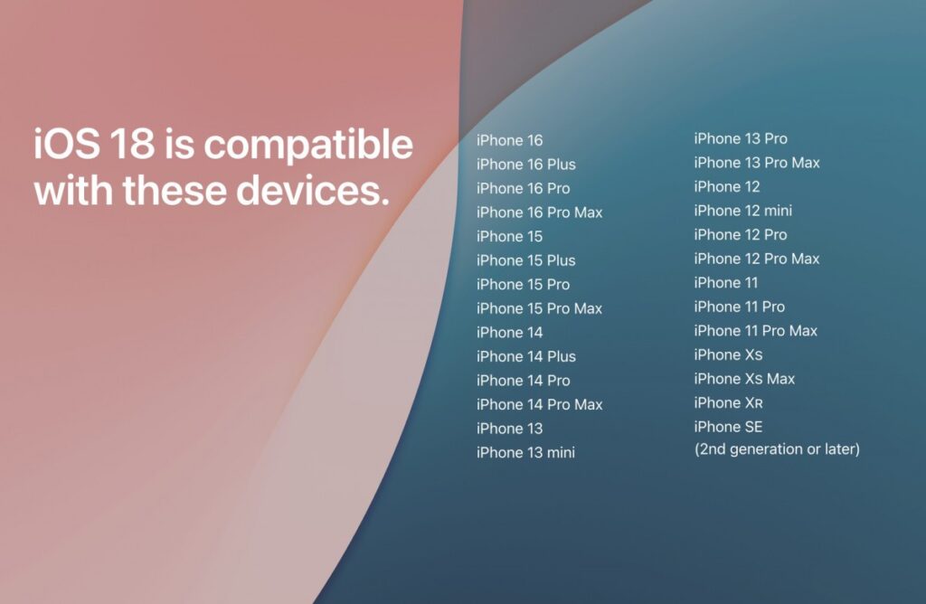 iOS 18 compatible devices